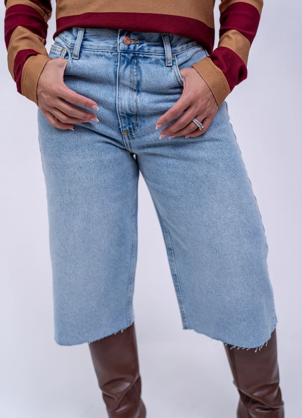 Classic Light Wash Denim Bermuda