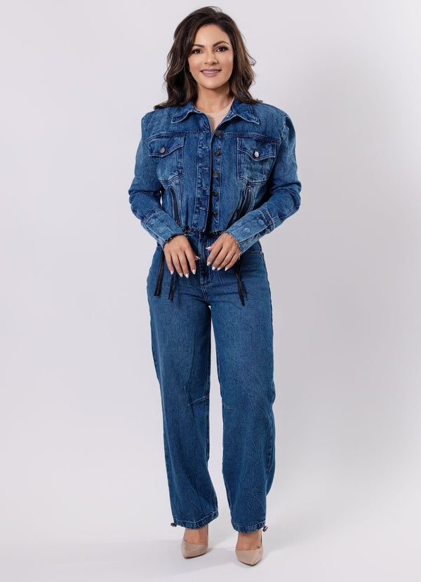 Raw Hem Cropped Denim Jacket