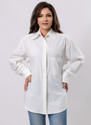 Back Cut-Out Shirt with Belt