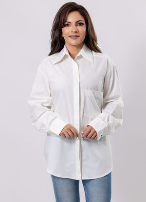 Back Cut-Out Shirt with Belt