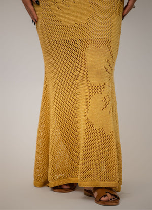 Gold Long Knit Dress