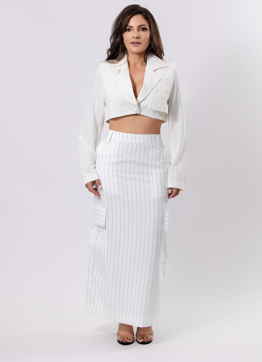 High-Waisted Long Skirt with Pockets