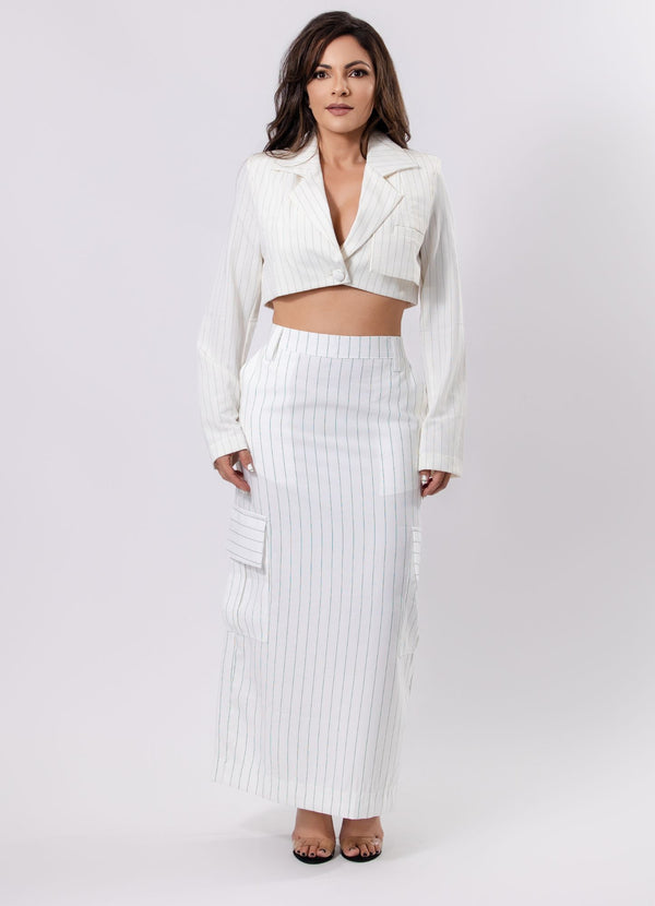 High-Waisted Long Skirt with Pockets