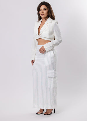 High-Waisted Long Skirt with Pockets