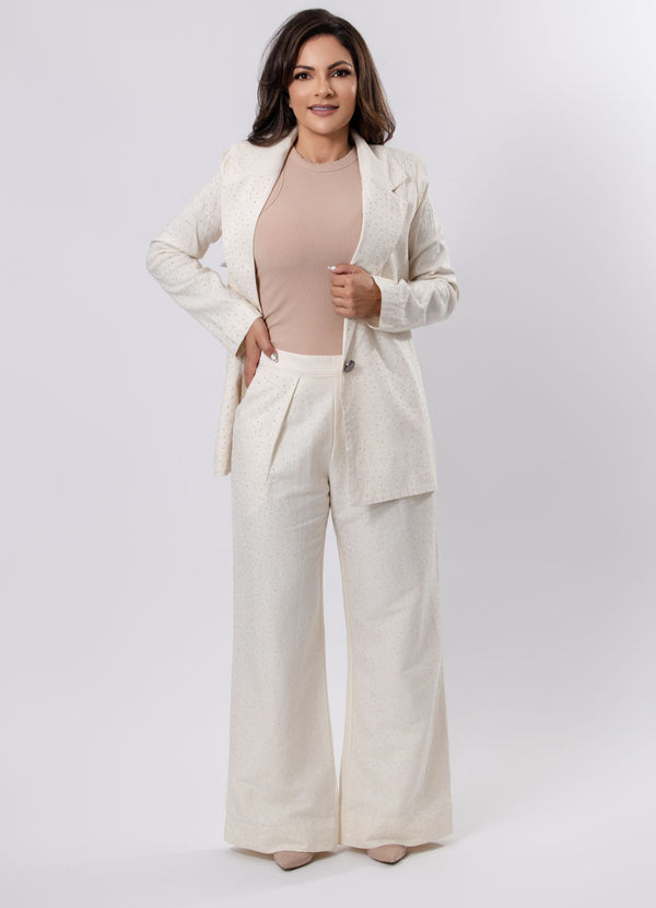 Linen Pants with Embellishments