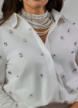 Long-Sleeve Shirt with Embellishments