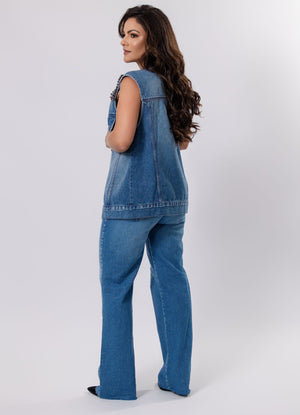 Natalia Jeans with Rhinestone Chain