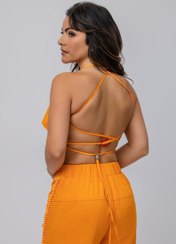 Orange Halter Top