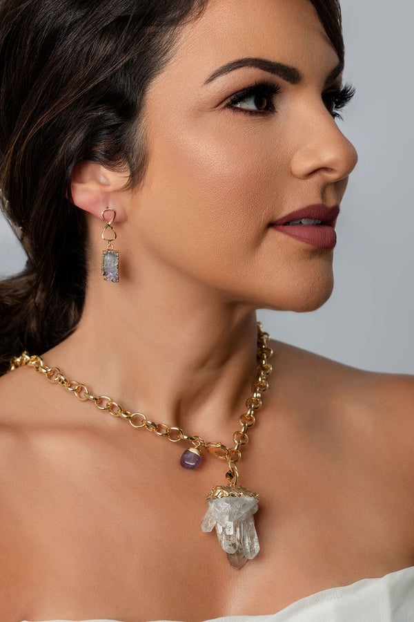 Crystal Amethyst Druzy Necklace