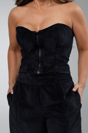 Sweetheart Neckline Top with Zipper