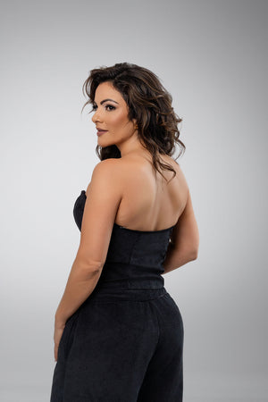 Sweetheart Neckline Top with Zipper