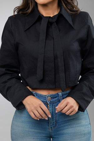 Tailored Shirt with Tie Detail