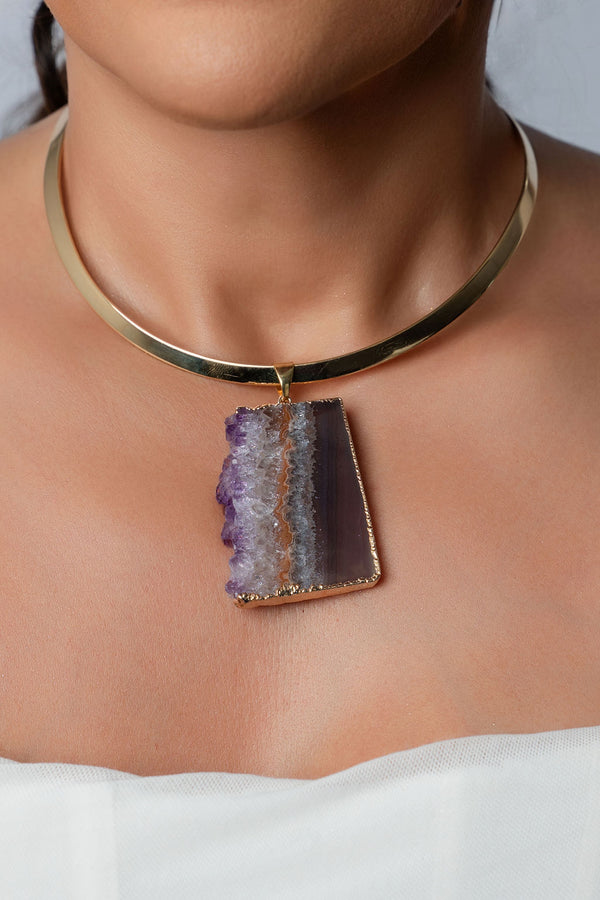 Amethyst Druzy Necklace