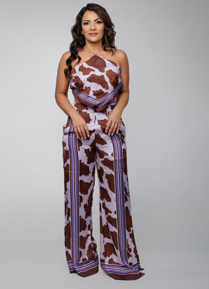 Halter Neck Animal Print Blouse