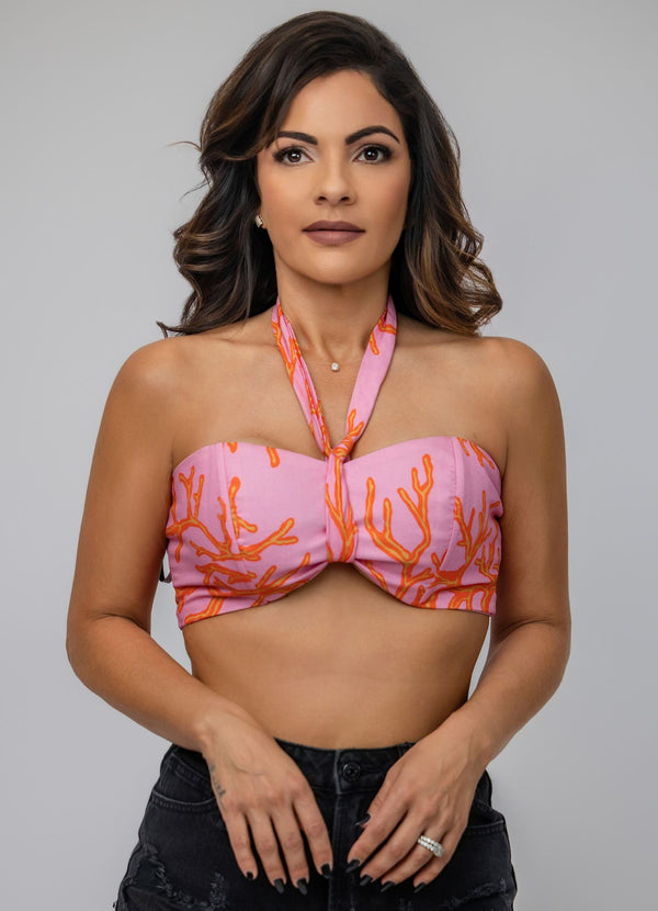 Coral Printed Top