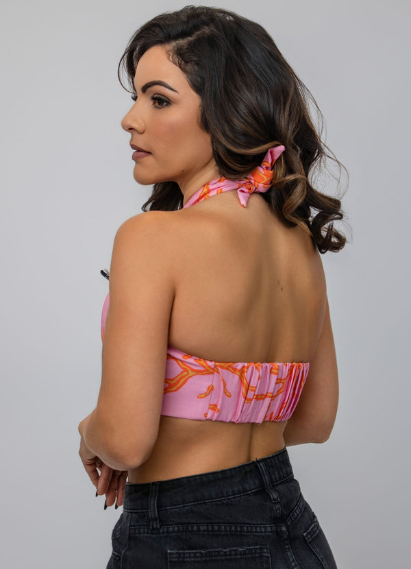 Coral Printed Top