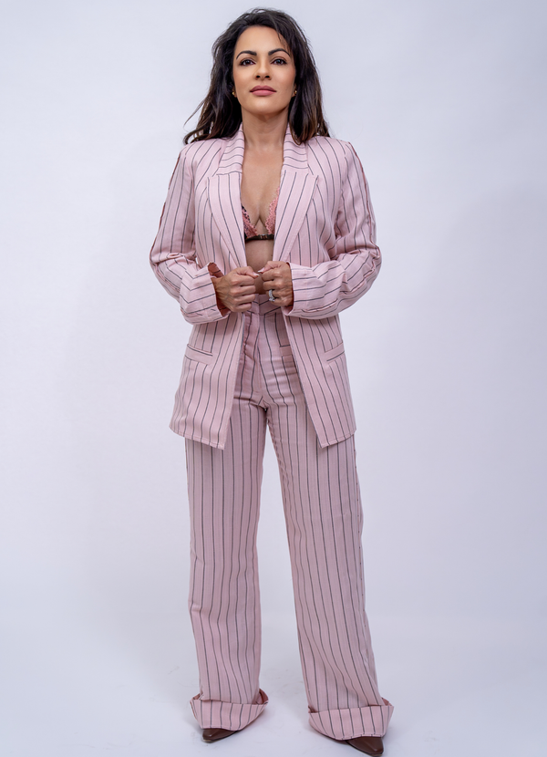 Pink Pinstripe Set