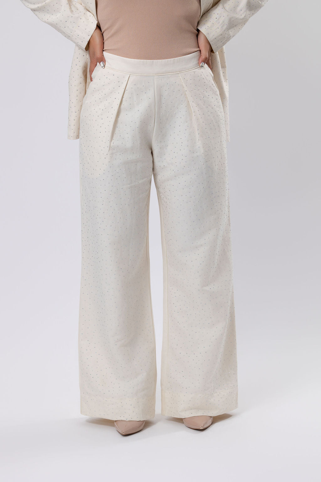 Linen Pants with Embellishments