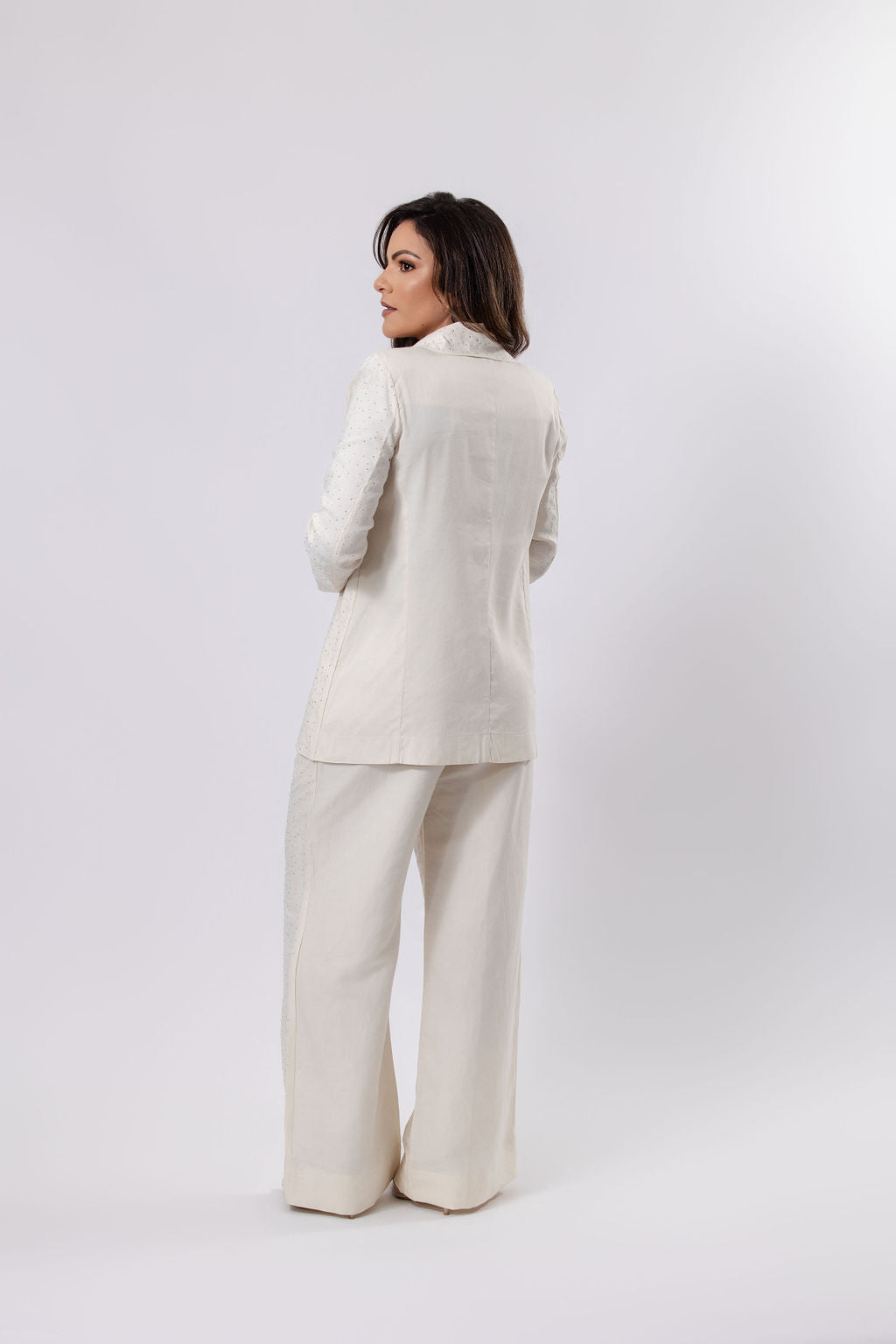 Linen Pants with Embellishments