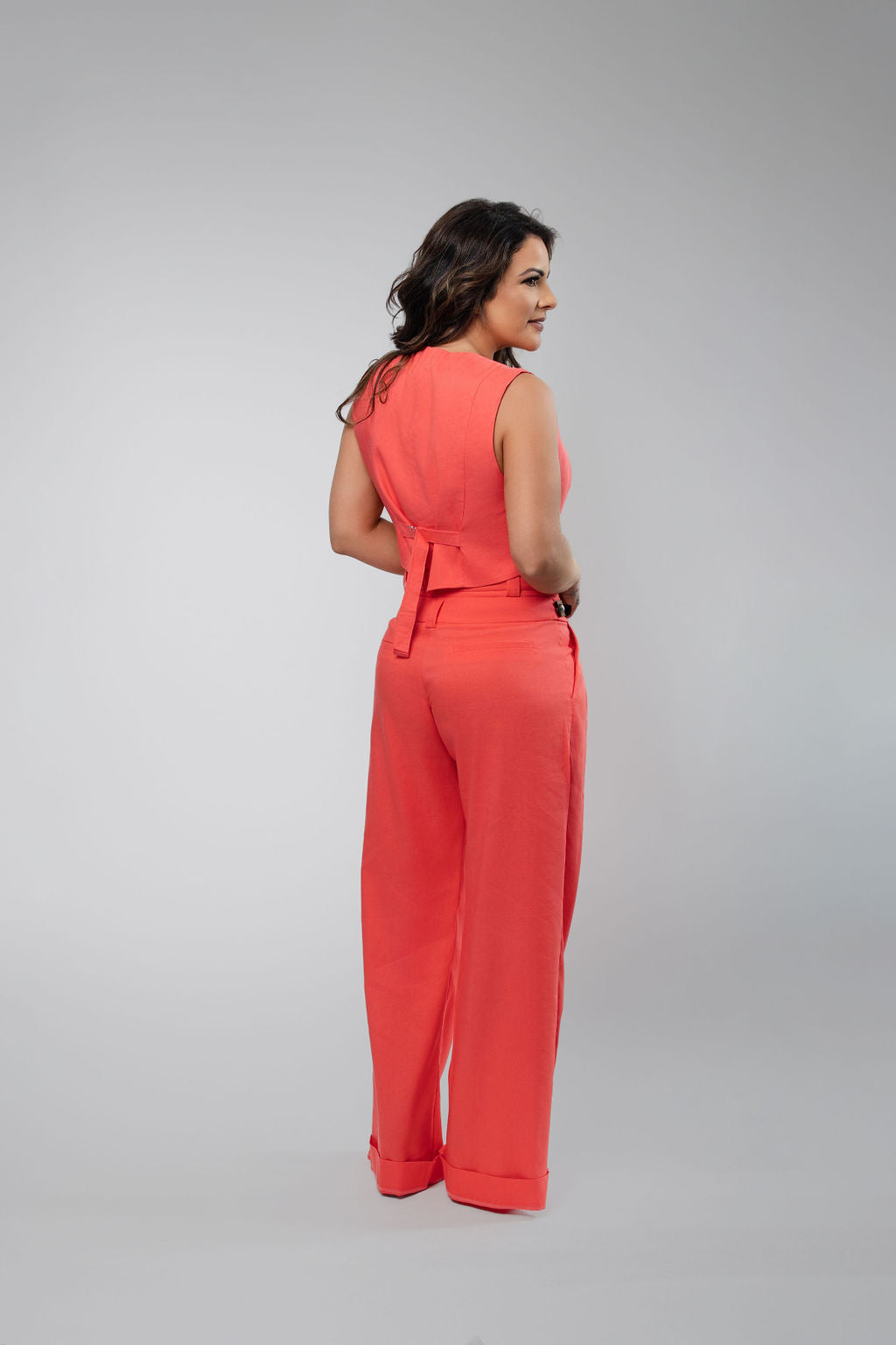 Pleated Trousers with Double Waistband